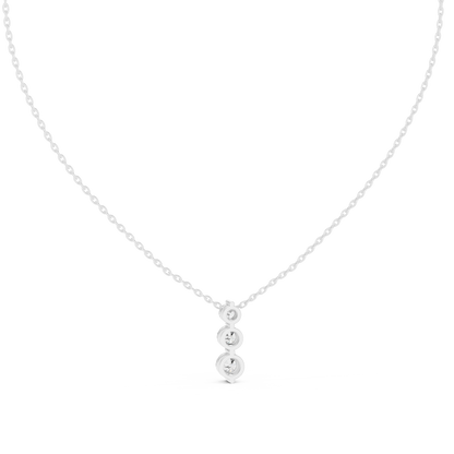 Stella Three Stone Diamond Pendant Necklace