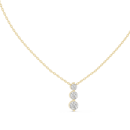 Stella Three Stone Diamond Pendant Necklace