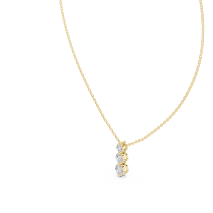 Stella Three Stone Diamond Pendant Necklace