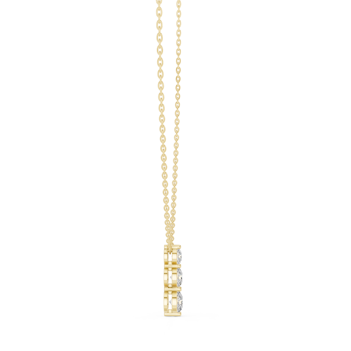 stella three stone diamond pendant necklace