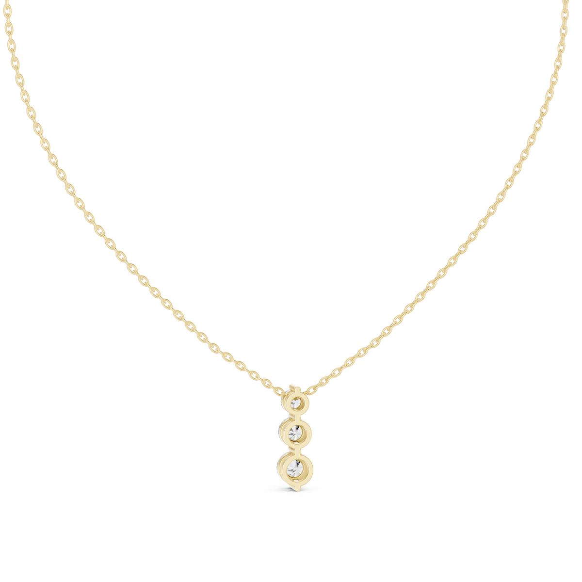 stella three stone diamond pendant necklace