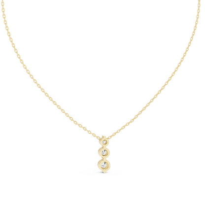 Stella Three Stone Diamond Pendant Necklace