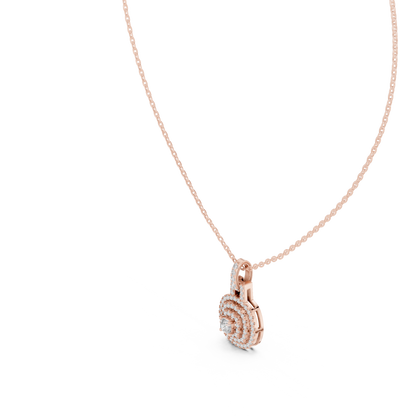 Celeste Round Halo Diamond Pendant Necklace