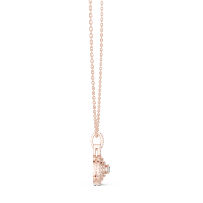 Celeste Round Halo Diamond Pendant Necklace