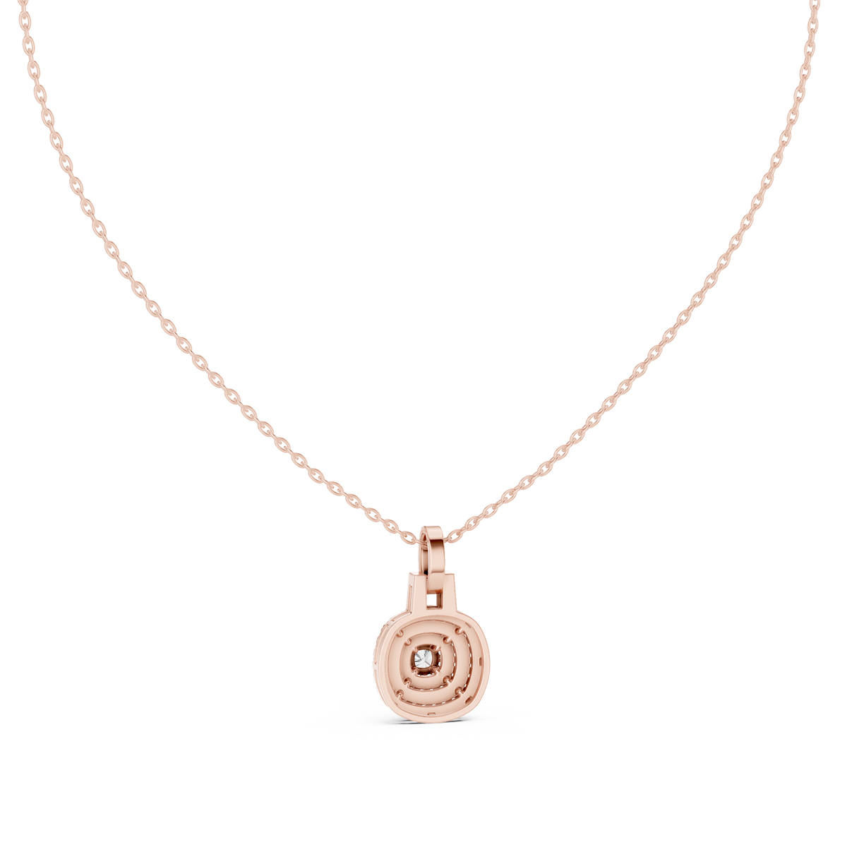 celeste round halo diamond pendant necklace