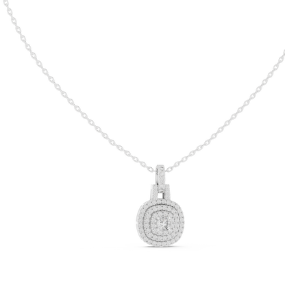 Celeste Round Halo Diamond Pendant Necklace