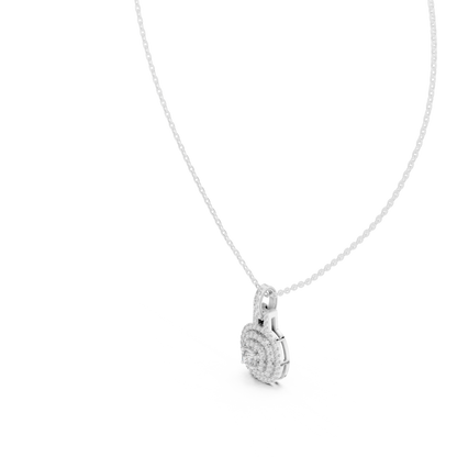Celeste Round Halo Diamond Pendant Necklace