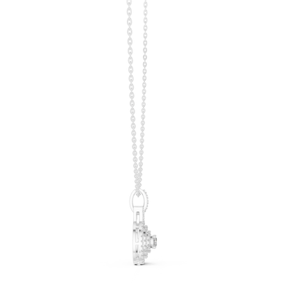 Celeste Round Halo Diamond Pendant Necklace
