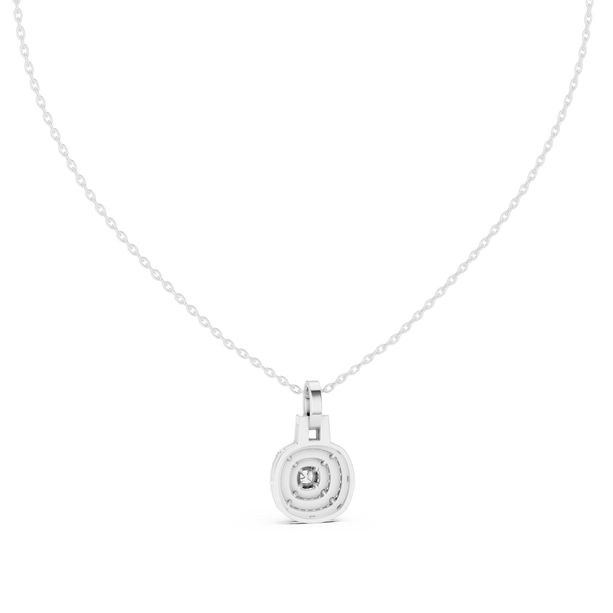 celeste round halo diamond pendant necklace