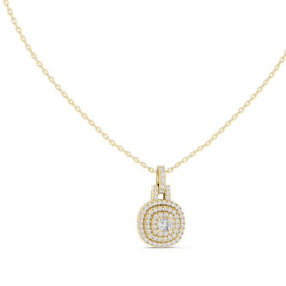 Celeste Round Halo Diamond Pendant Necklace