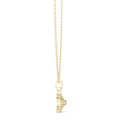 Celeste Round Halo Diamond Pendant Necklace