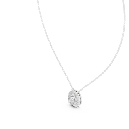 Luna Sunburst Diamond Pendant Necklace