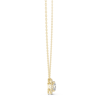 Luna Sunburst Diamond Pendant Necklace