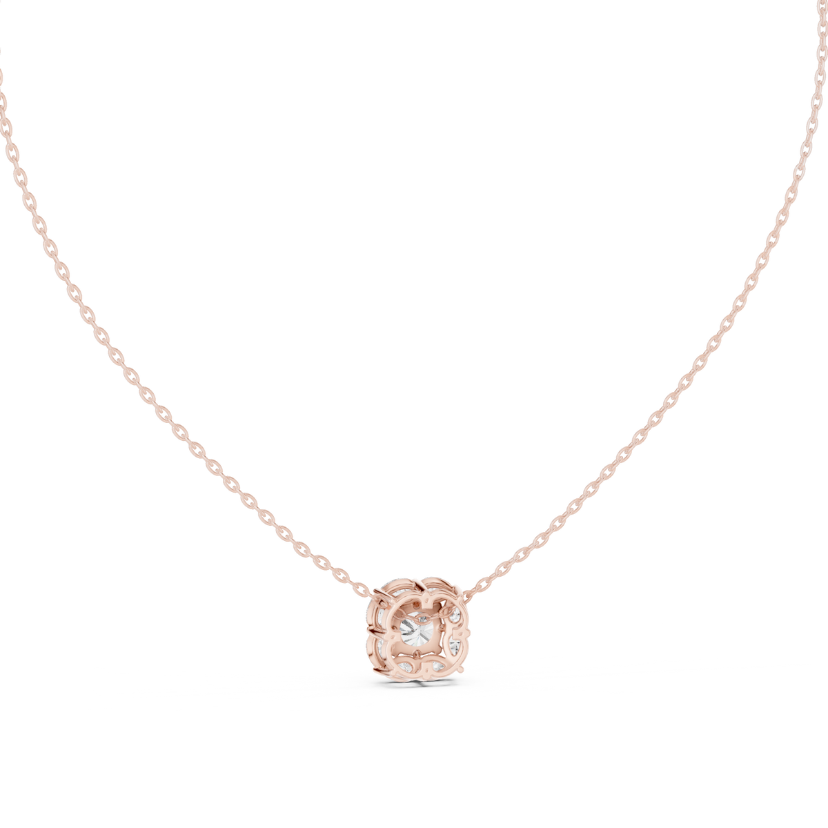 aria cushion solitaire diamond pendant necklace