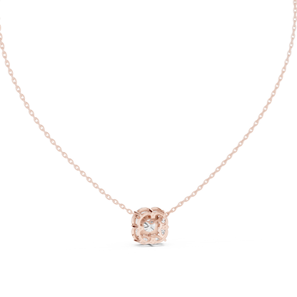 Aria Cushion Solitaire Diamond Pendant Necklace