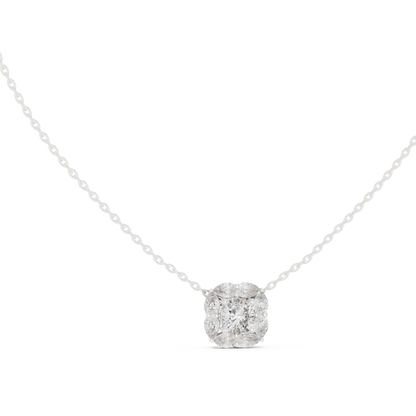 Aria Cushion Solitaire Diamond Pendant Necklace