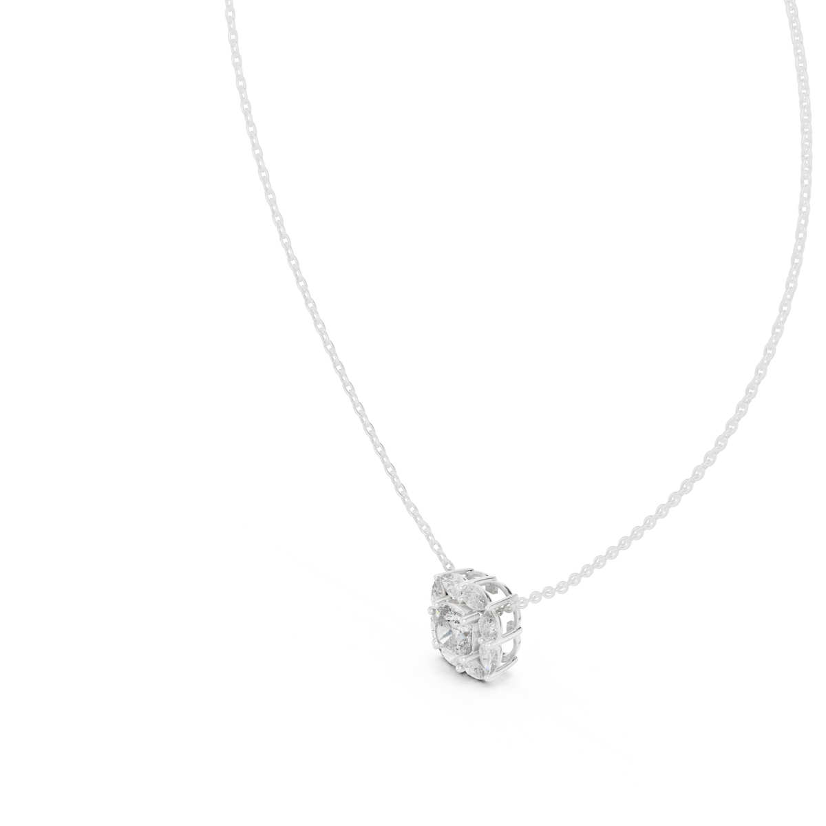 aria cushion solitaire diamond pendant necklace