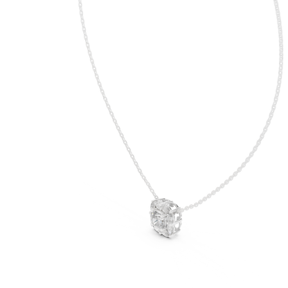 Aria Cushion Solitaire Diamond Pendant Necklace