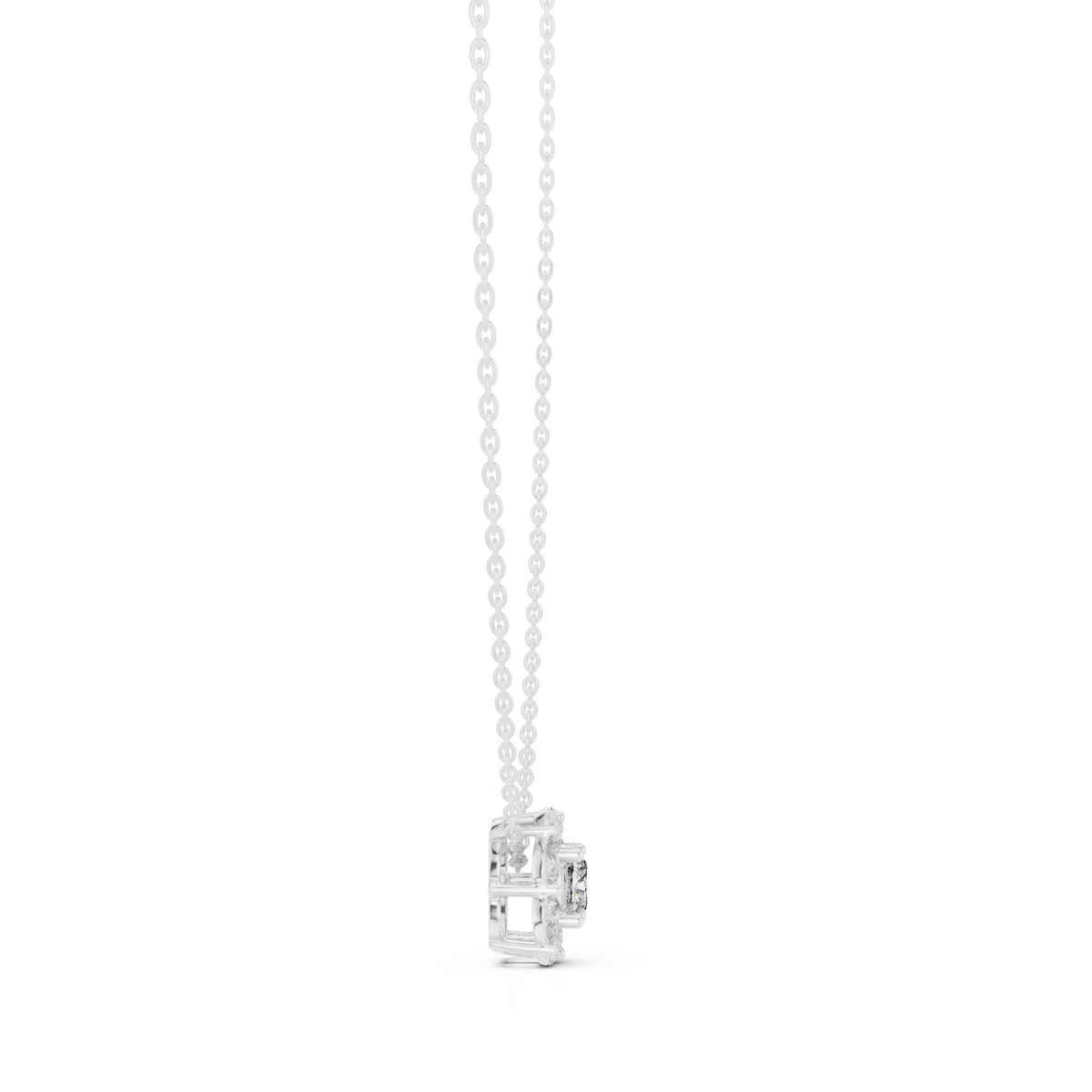 aria cushion solitaire diamond pendant necklace