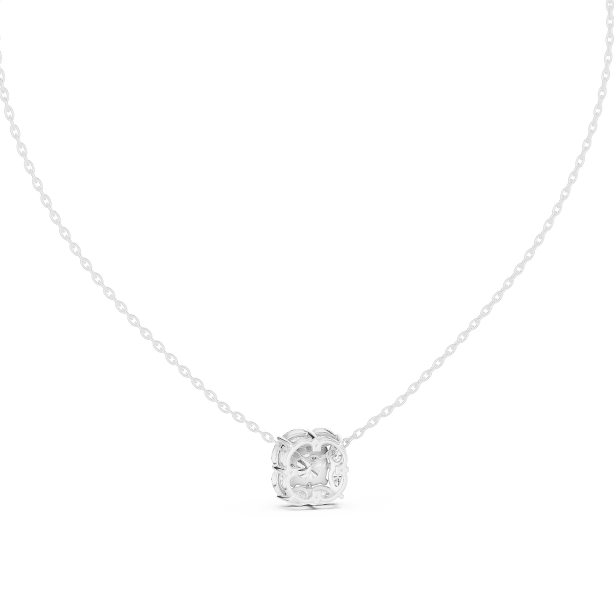 aria cushion solitaire diamond pendant necklace