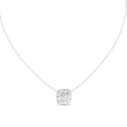 Aria Cushion Solitaire Diamond Pendant Necklace