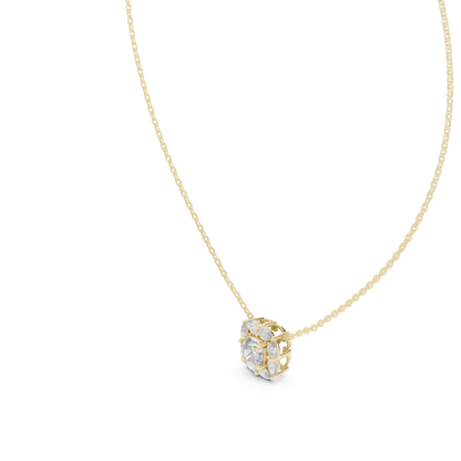 Aria Cushion Solitaire Diamond Pendant Necklace