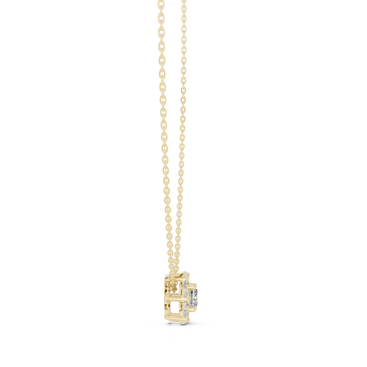 aria cushion solitaire diamond pendant necklace