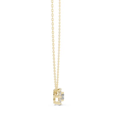 Aria Cushion Solitaire Diamond Pendant Necklace