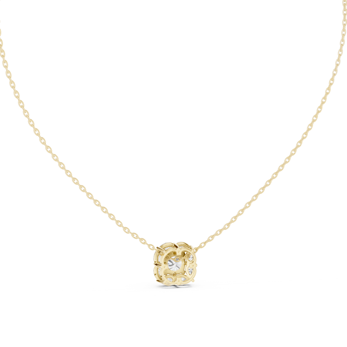 aria cushion solitaire diamond pendant necklace