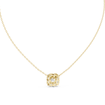 Aria Cushion Solitaire Diamond Pendant Necklace