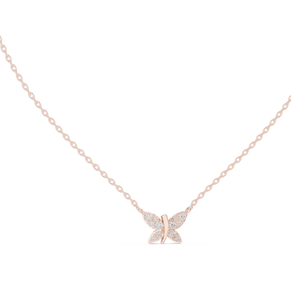 Aurelia Butterfly Diamond Pendant Necklace
