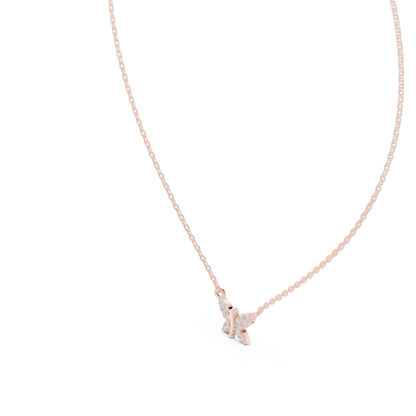 Aurelia Butterfly Diamond Pendant Necklace