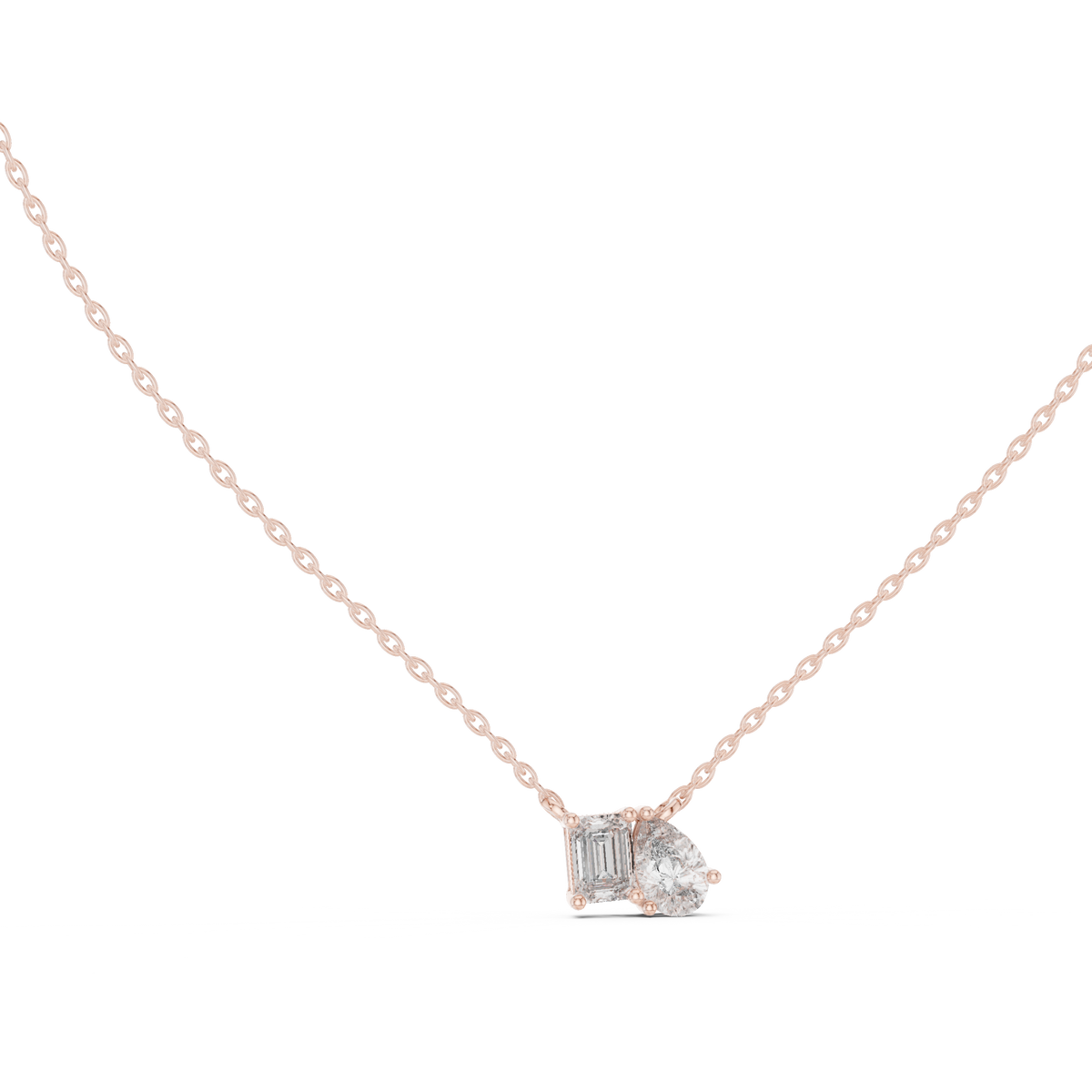 elara emerald pear diamond pendant necklace