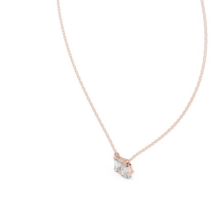Elara Emerald Pear Diamond Pendant Necklace