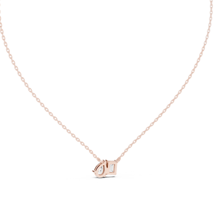 Elara Emerald Pear Diamond Pendant Necklace