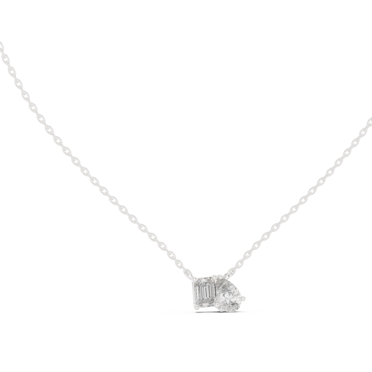 elara emerald pear diamond pendant necklace