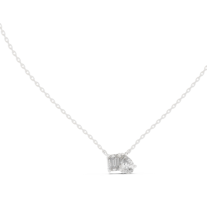 Elara Emerald Pear Diamond Pendant Necklace