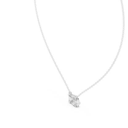 Elara Emerald Pear Diamond Pendant Necklace