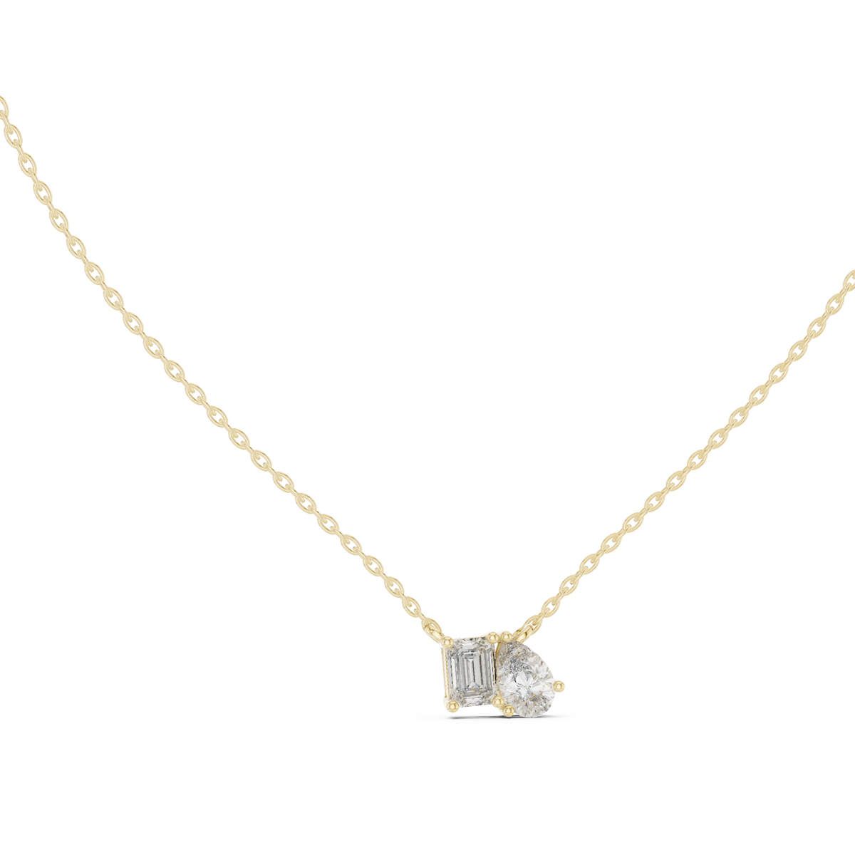 elara emerald pear diamond pendant necklace
