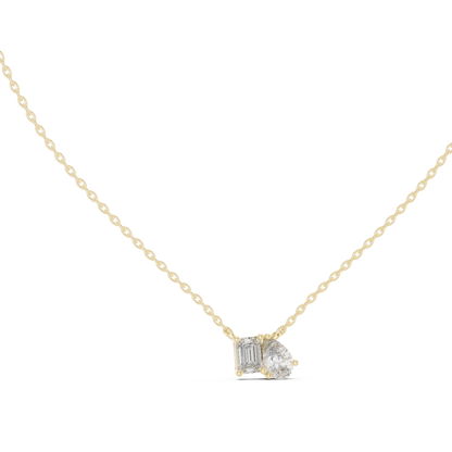 Elara Emerald Pear Diamond Pendant Necklace