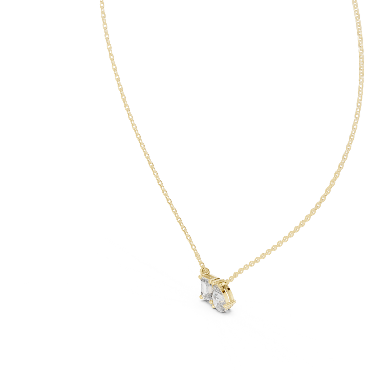 elara emerald pear diamond pendant necklace
