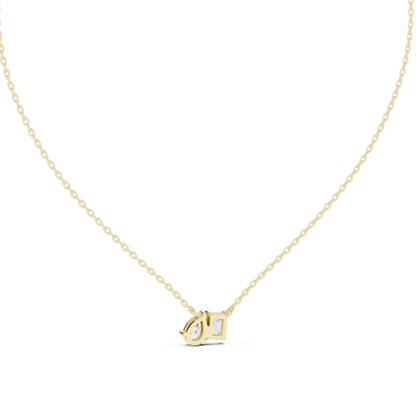 Elara Emerald Pear Diamond Pendant Necklace