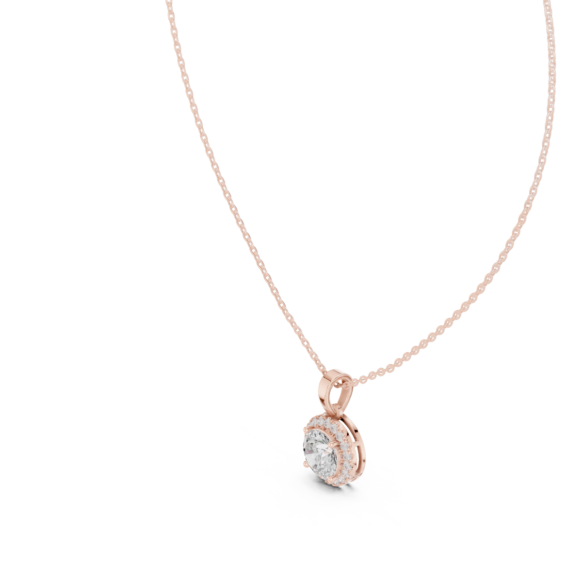 nova round bezel diamond pendant necklace