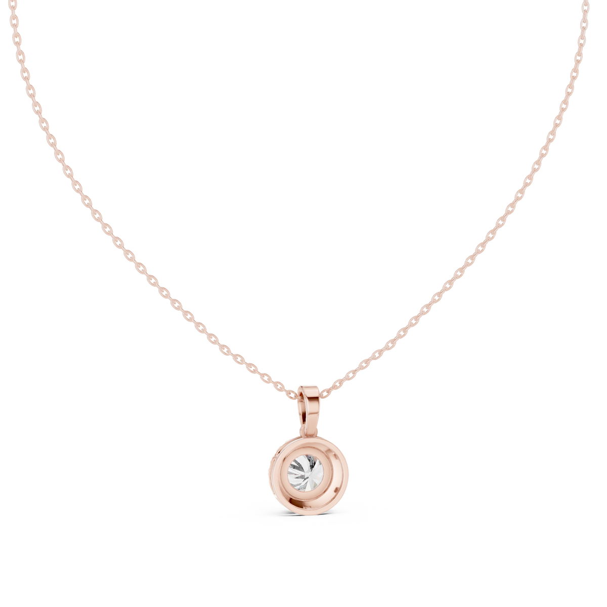 nova round bezel diamond pendant necklace