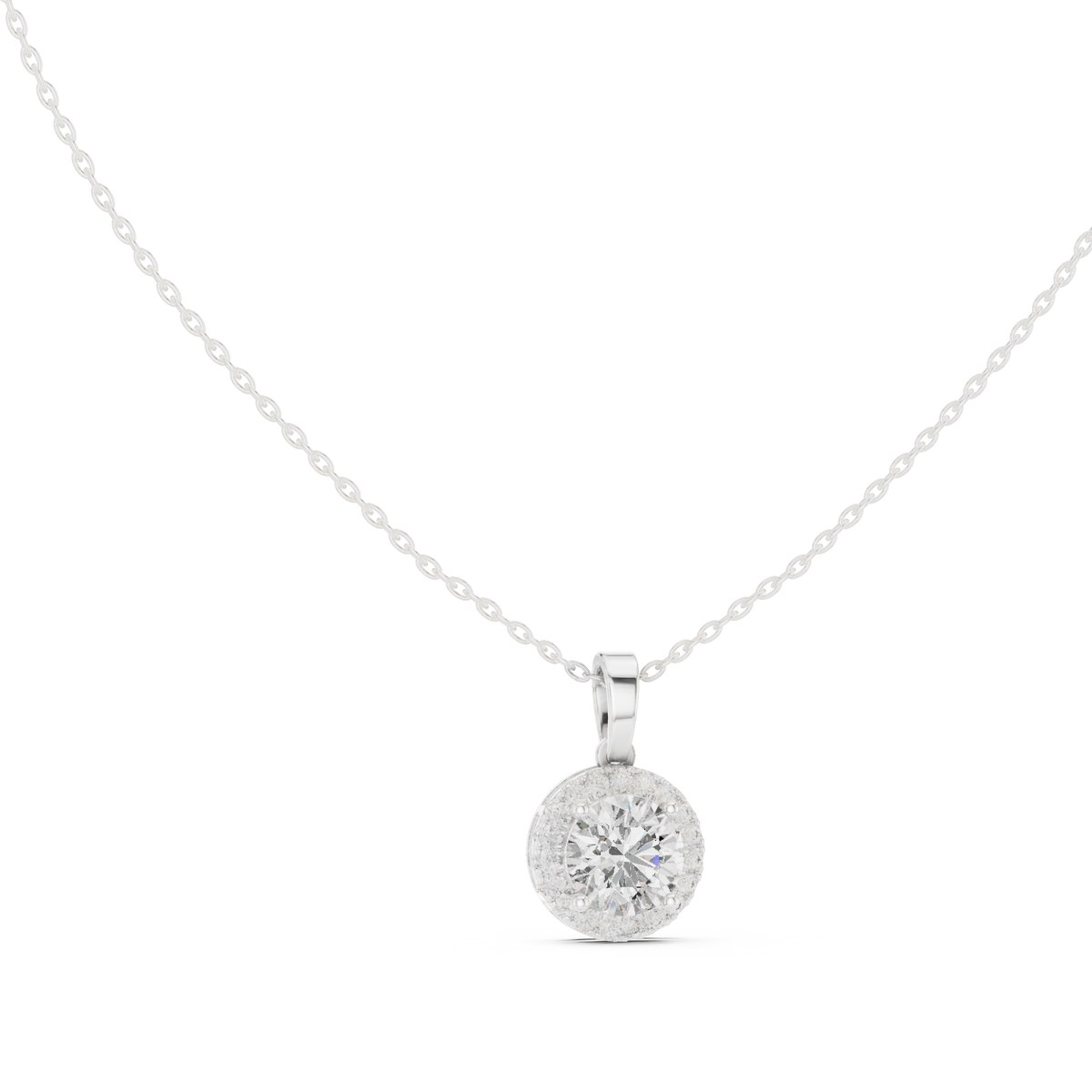 nova round bezel diamond pendant necklace