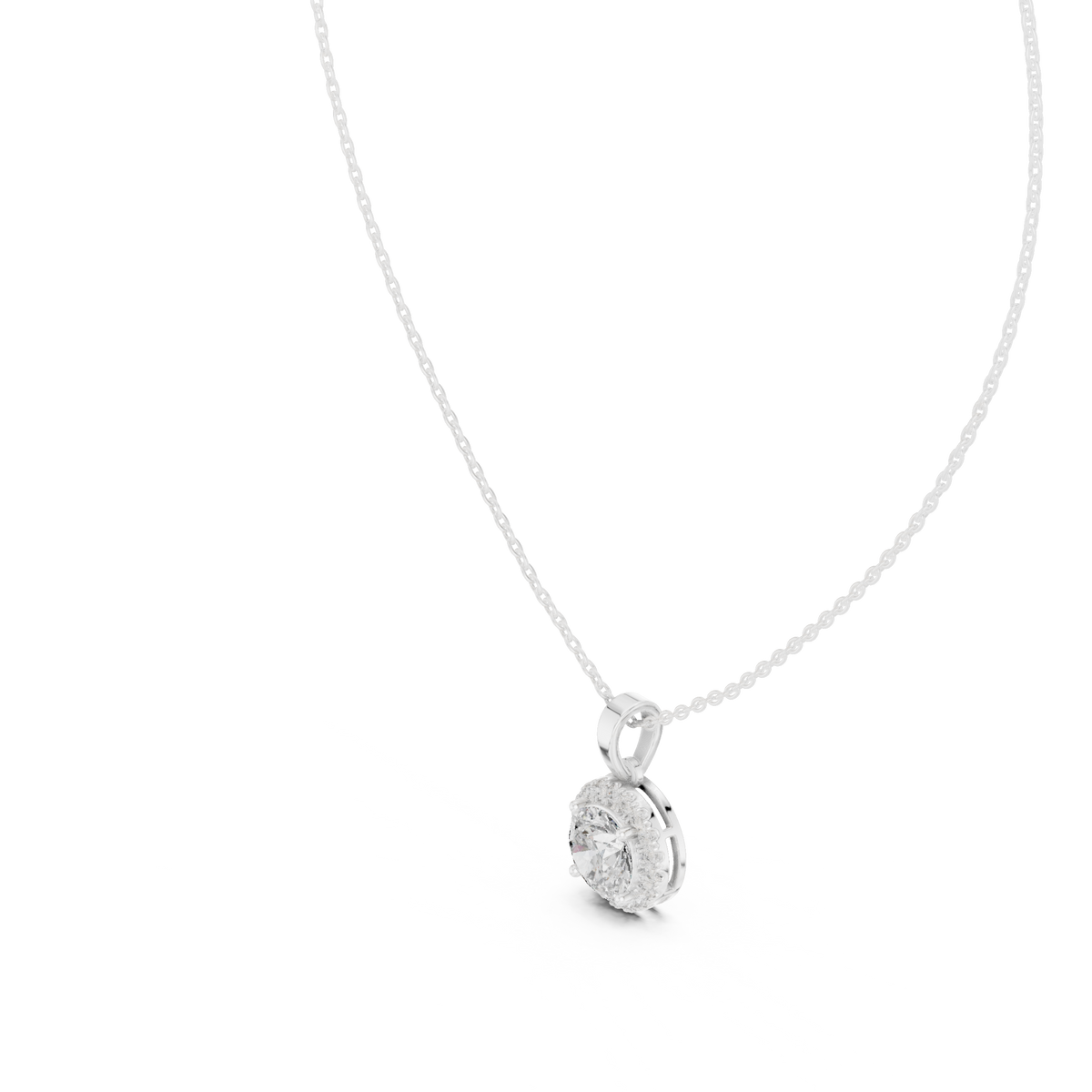 nova round bezel diamond pendant necklace