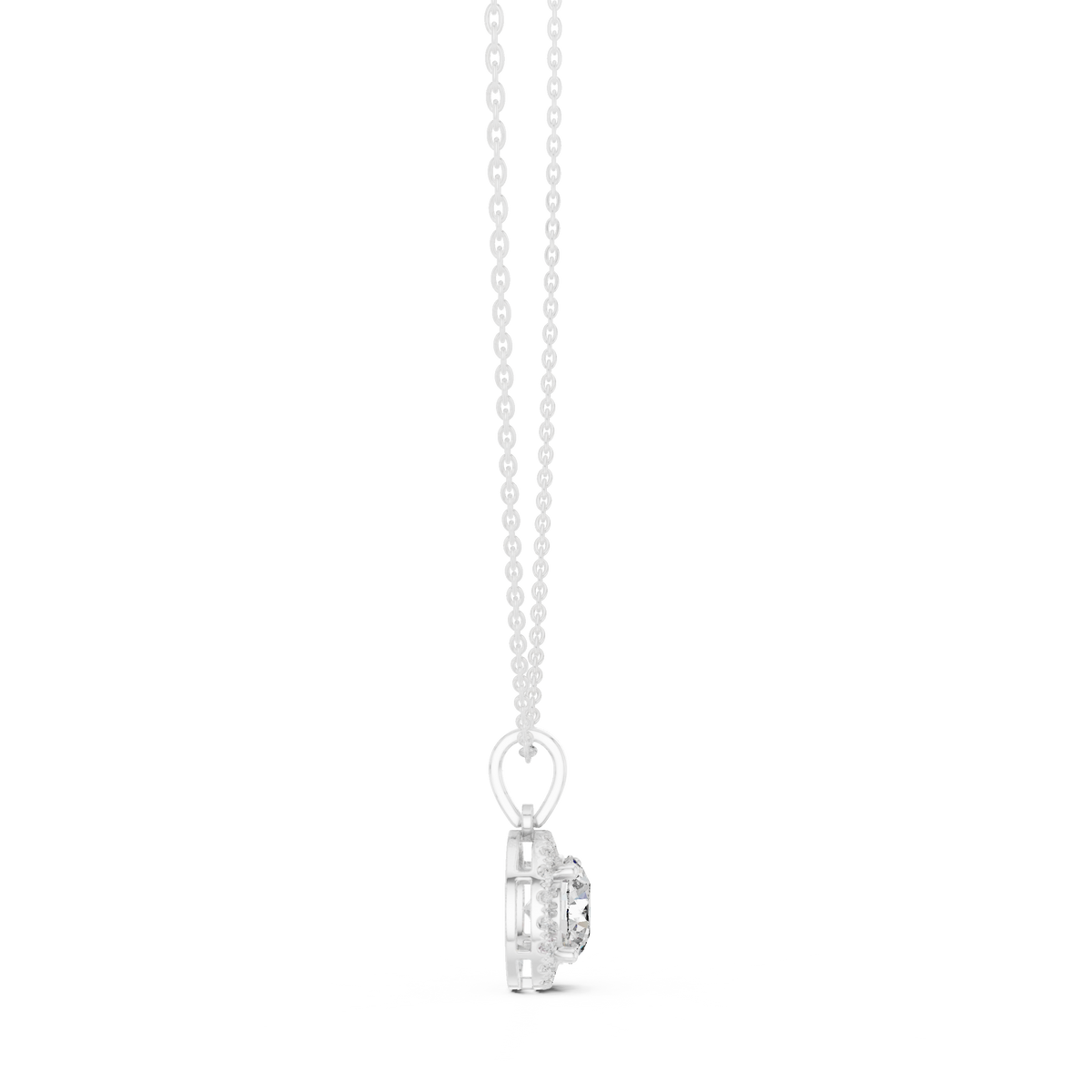 nova round bezel diamond pendant necklace