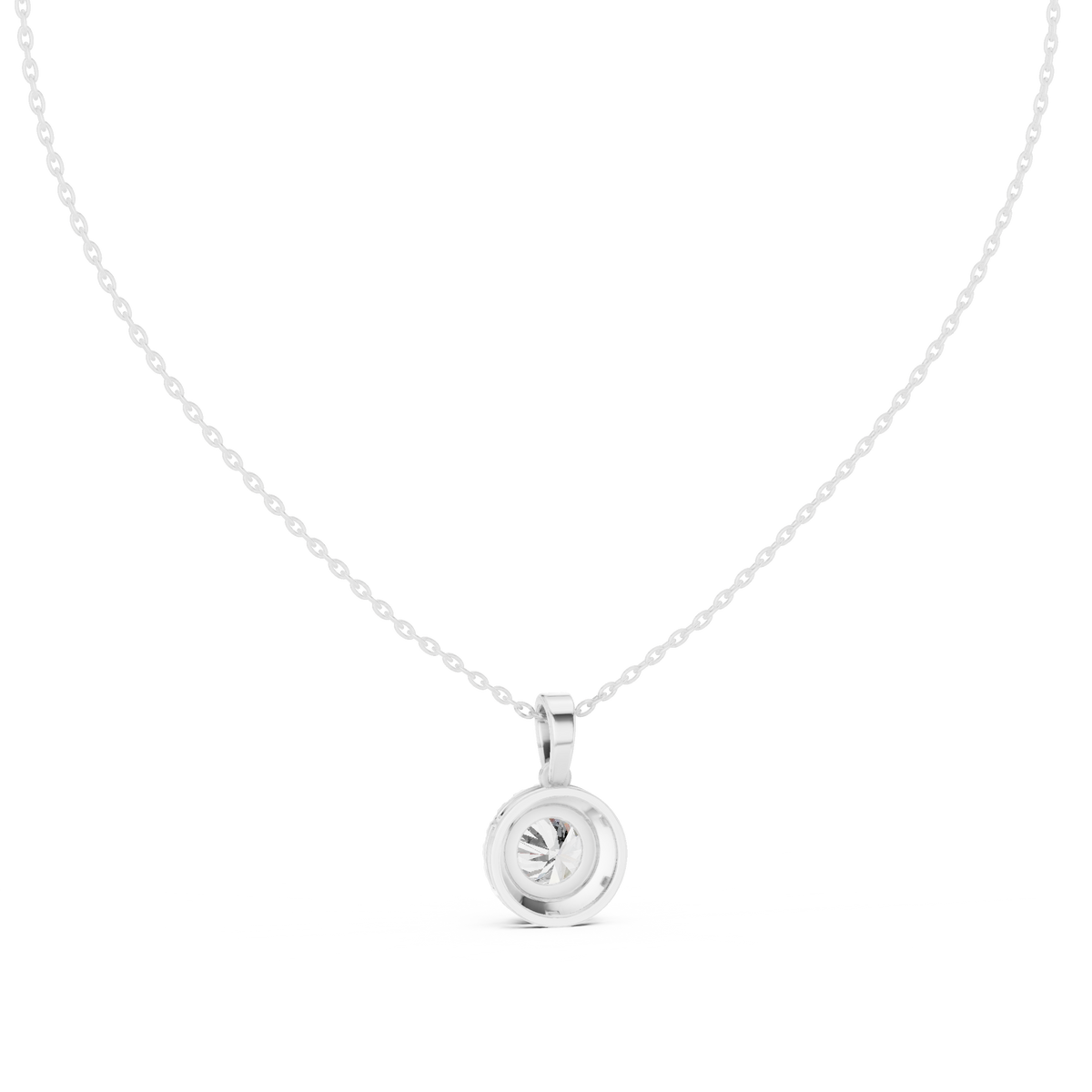 nova round bezel diamond pendant necklace