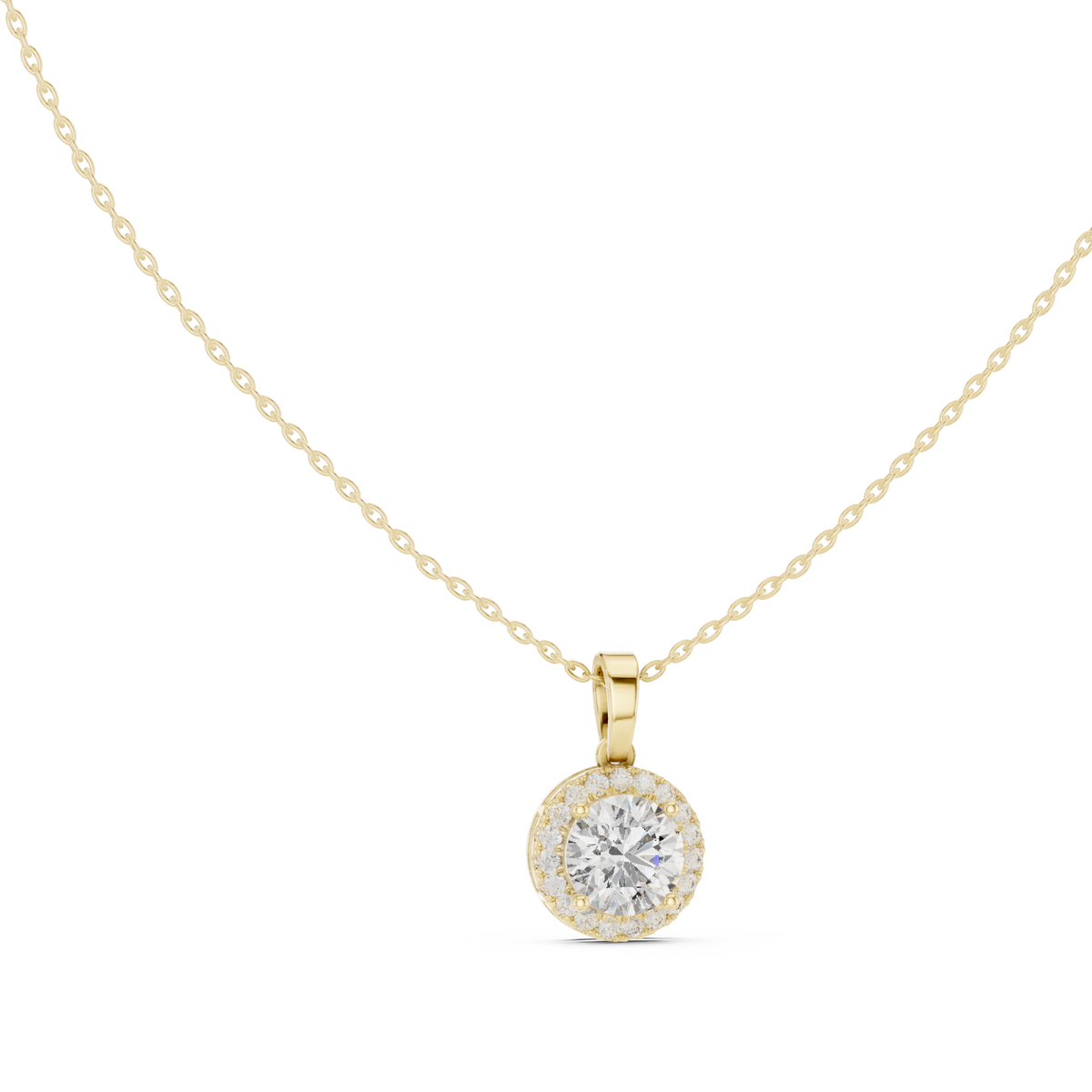 nova round bezel diamond pendant necklace