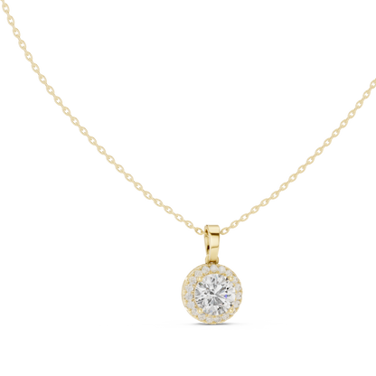 Nova Round Bezel Diamond Pendant Necklace